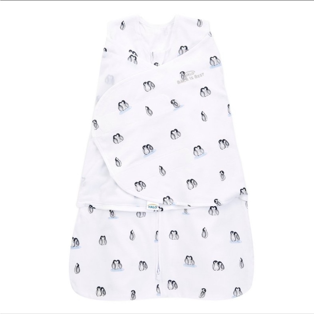 HALO Sleepsack 100% Cotton Swaddle Wrap - Penguins - NB